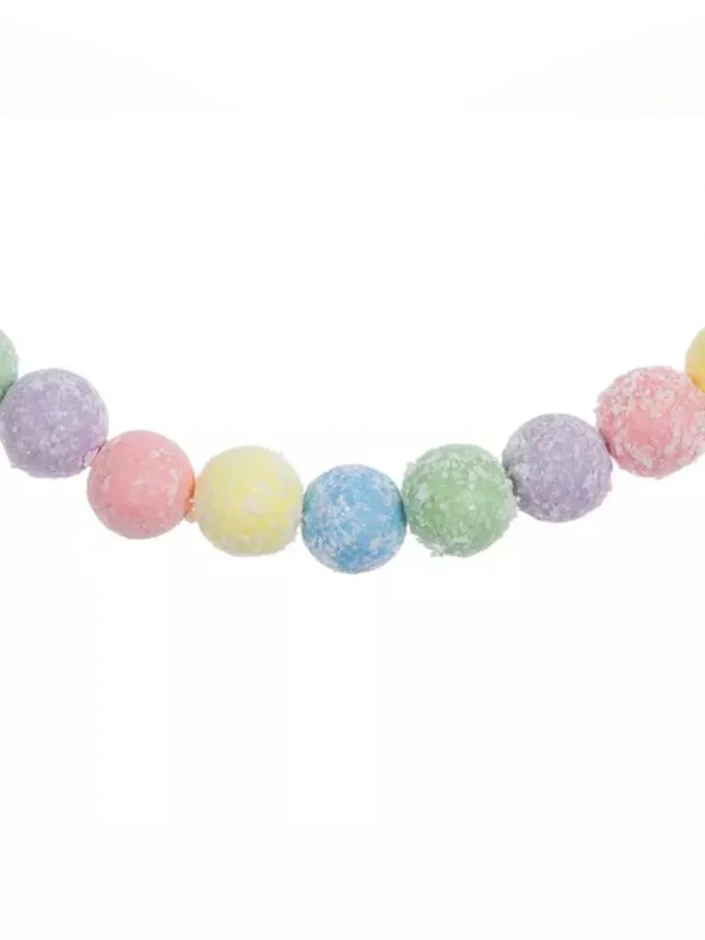 (2) Pastel Flocked Ball Garland